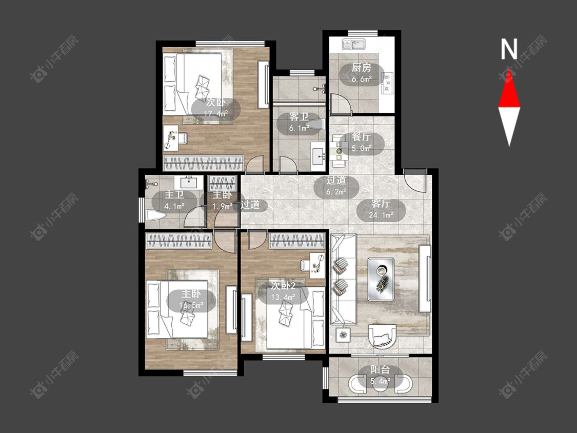 百馨北苑房源户型图 常州百馨北苑在售二手房源户型图_小牛看房
