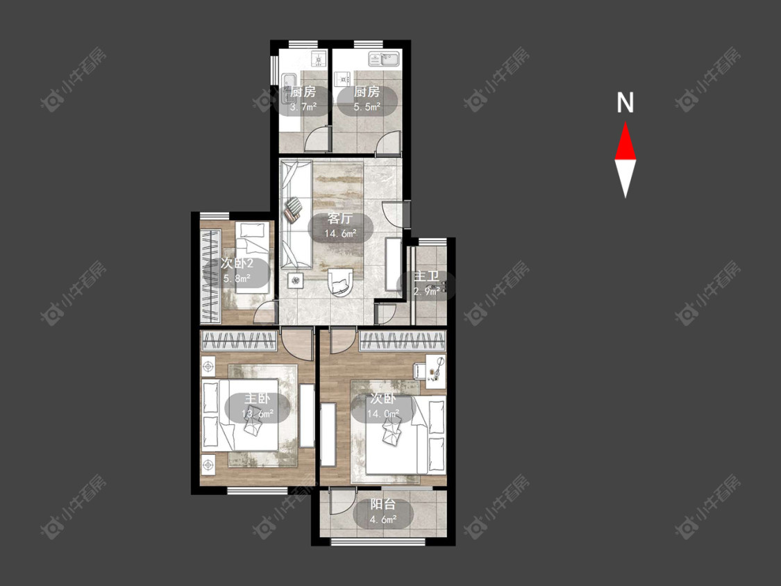 常州冶金新村在售二手房房源户型图_小牛看房