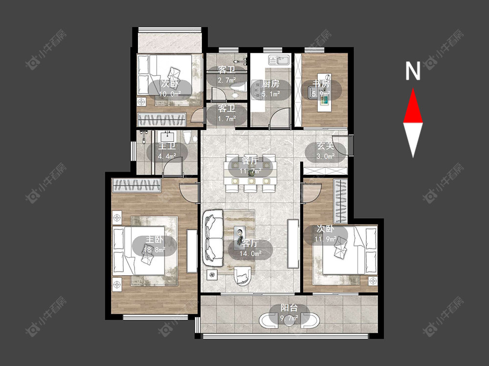 常州建源西江月在售二手房源户型图_小牛看房