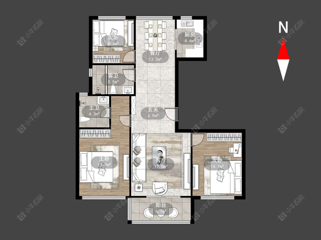常州花园西郡在售二手房源户型图_小牛看房