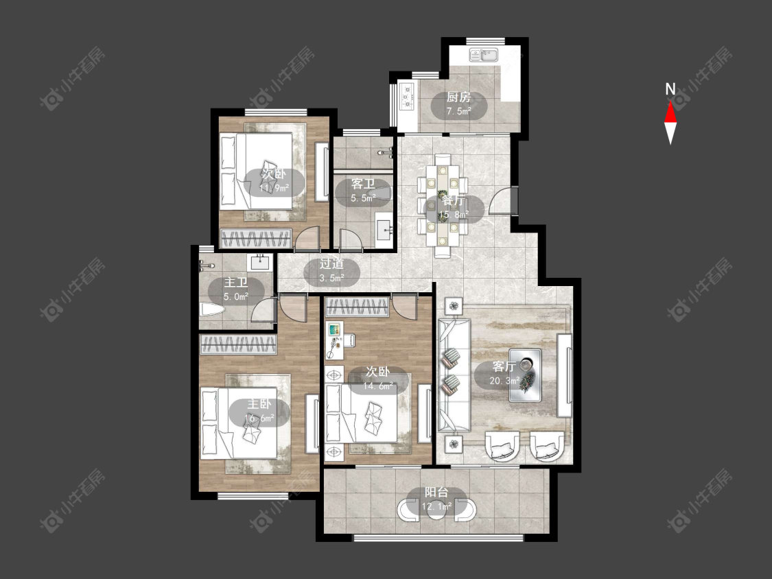常州凯尔尚郡二期在售二手房源户型图_小牛看房