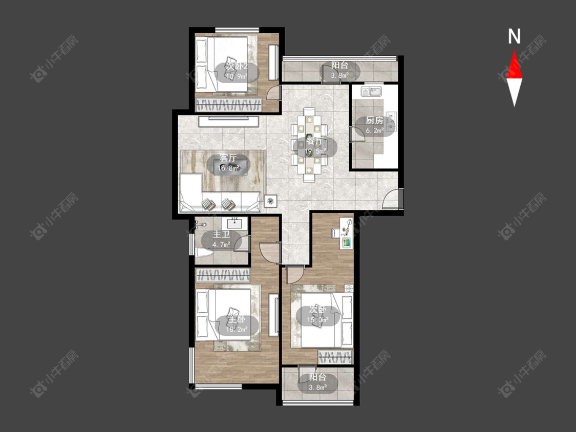 世纪华城西区房源户型图 常州世纪华城西区在售二手房源户型图_小牛看房