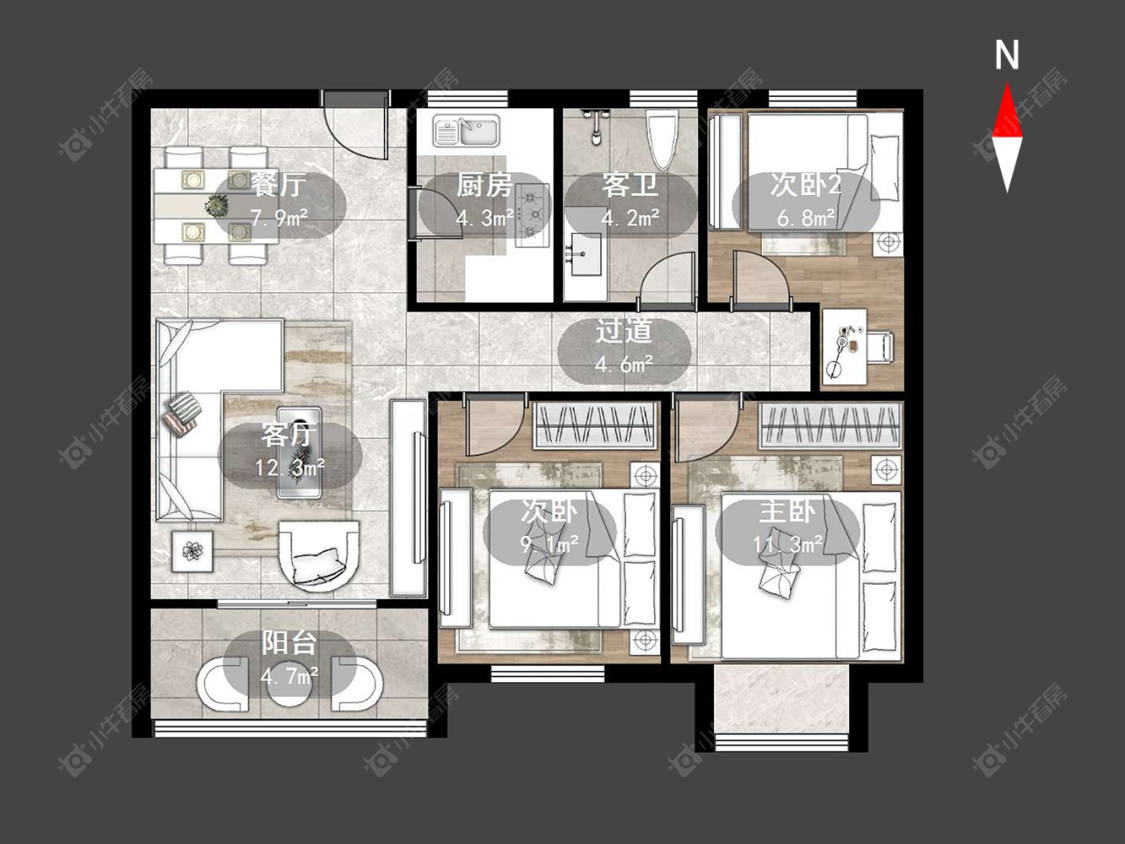 常州上东区在售二手房源户型图_小牛看房