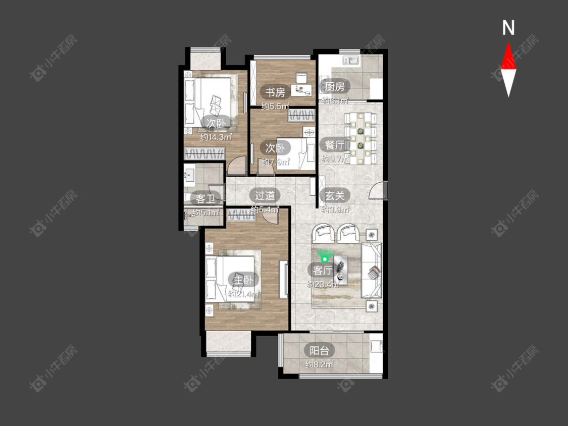常州世茂香槟湖二期在售二手房源户型图_小牛看房