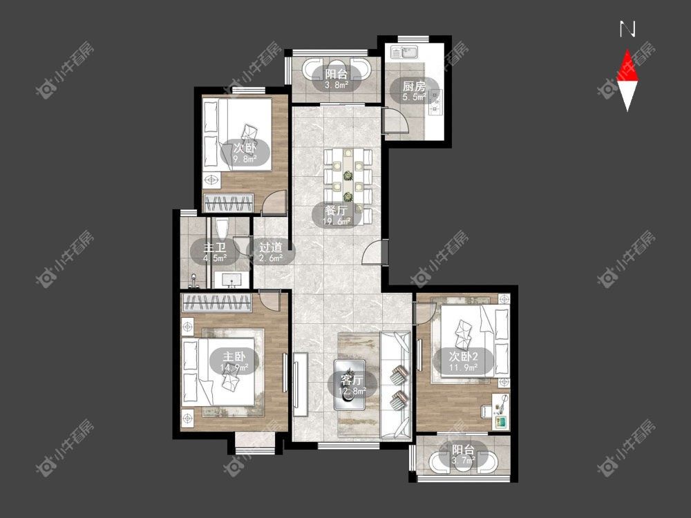 常州腾龙南苑在租房源户型图_小牛看房