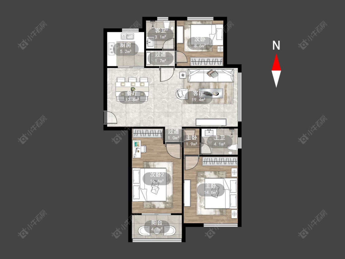 常州锦海星城二期在售二手房源户型图_小牛看房