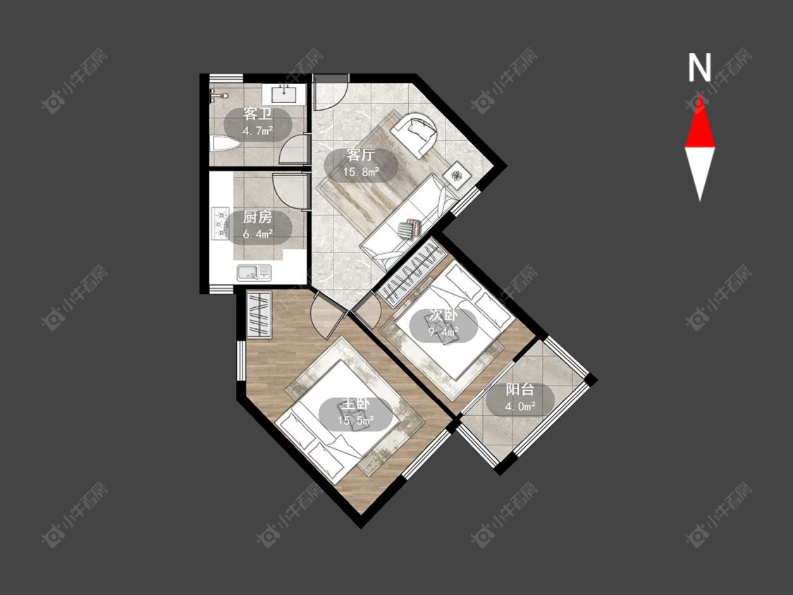 常州翠竹新村南区在售二手房源户型图_小牛看房