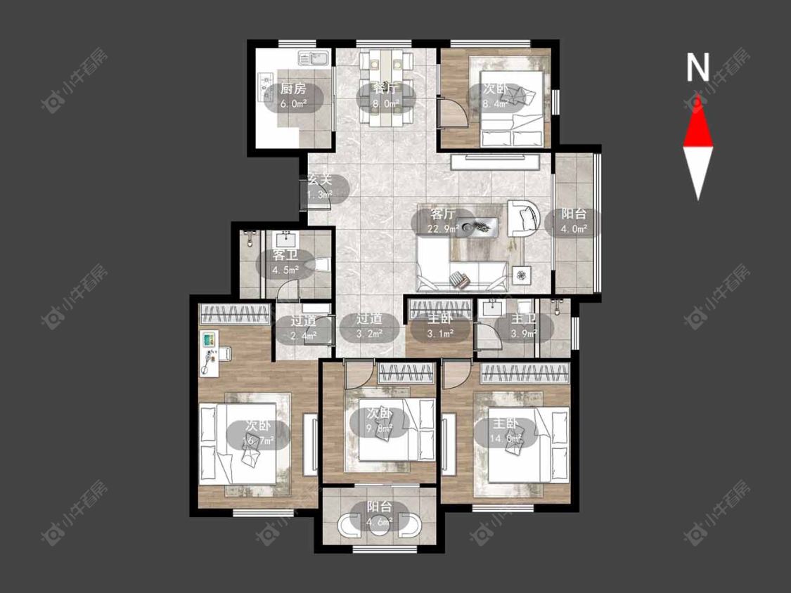 常州聚盛花园在售二手房源户型图_小牛看房