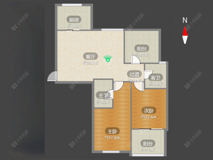 御河湾房源户型图 常州御河湾在售二手房源户型图_小牛看房