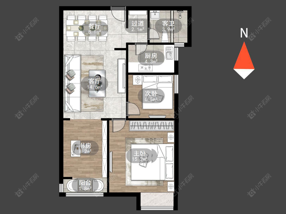 常州喜盈门花苑在售二手房源户型图_小牛看房