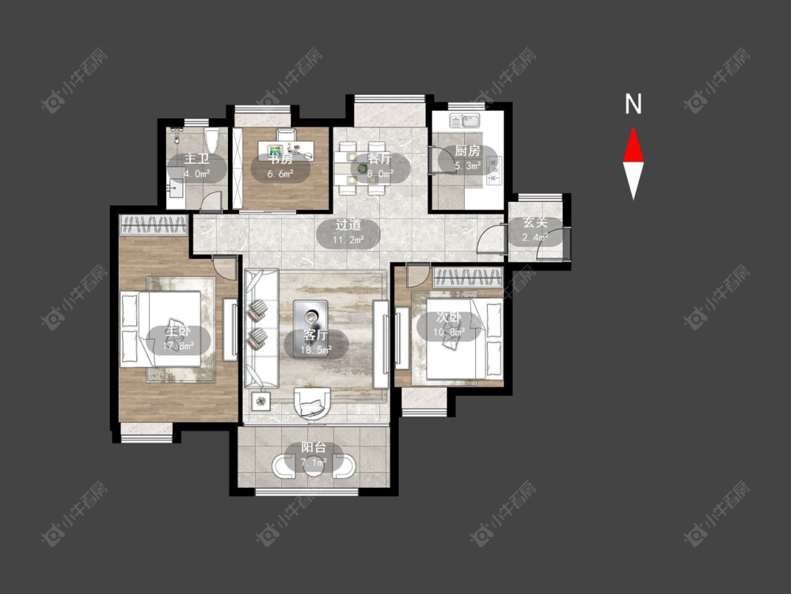 世茂香槟湖一期房源户型图 常州世茂香槟湖一期在售二手房源户型图_小牛看房