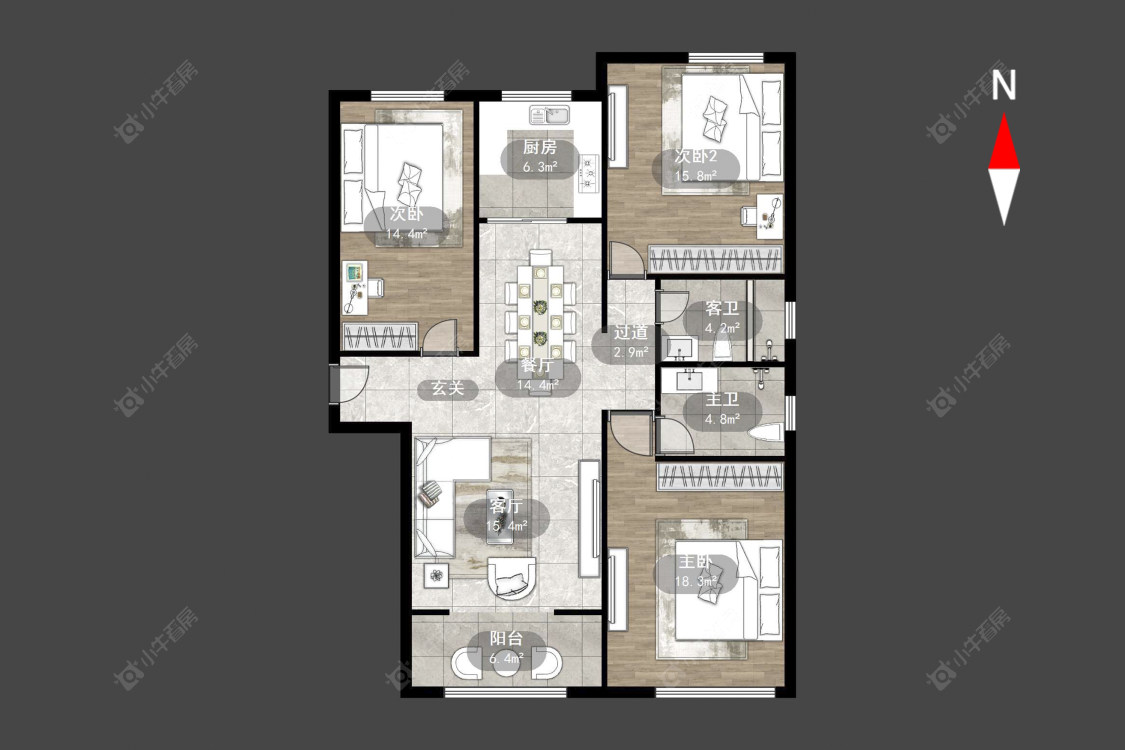 常州万达中央华城在售二手房源户型图_小牛看房