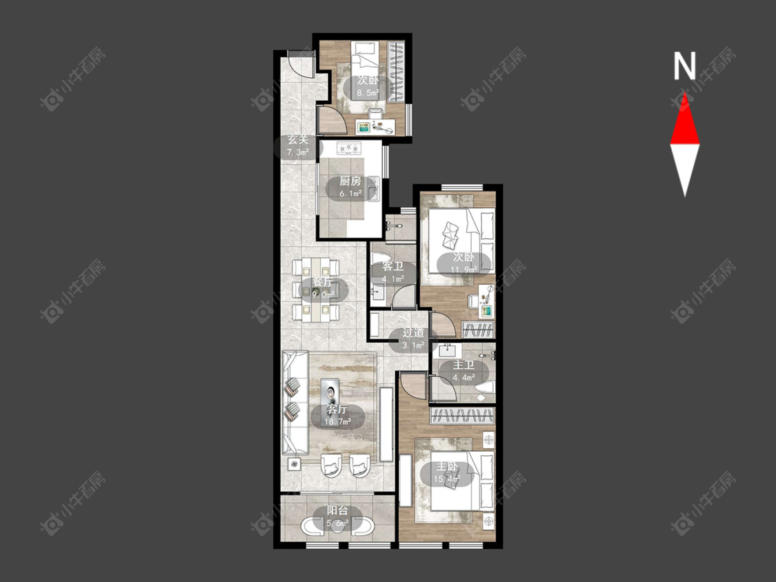 常州檀香湾玺悦在售二手房源户型图_小牛看房