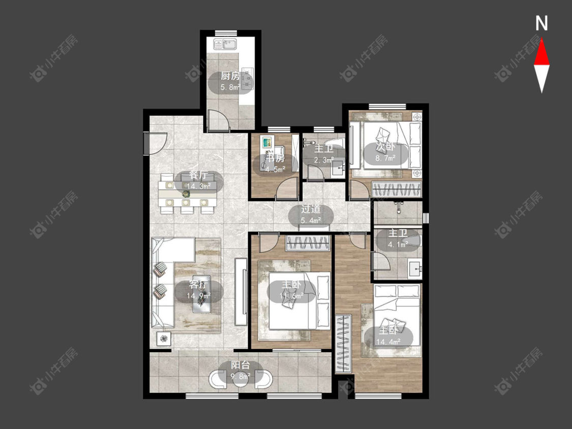 常州嘉宏奔牛星光城在售二手房源户型图_小牛看房