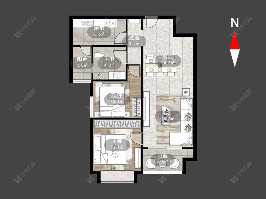 常州恒大翡翠华庭在售二手房源户型图_小牛看房