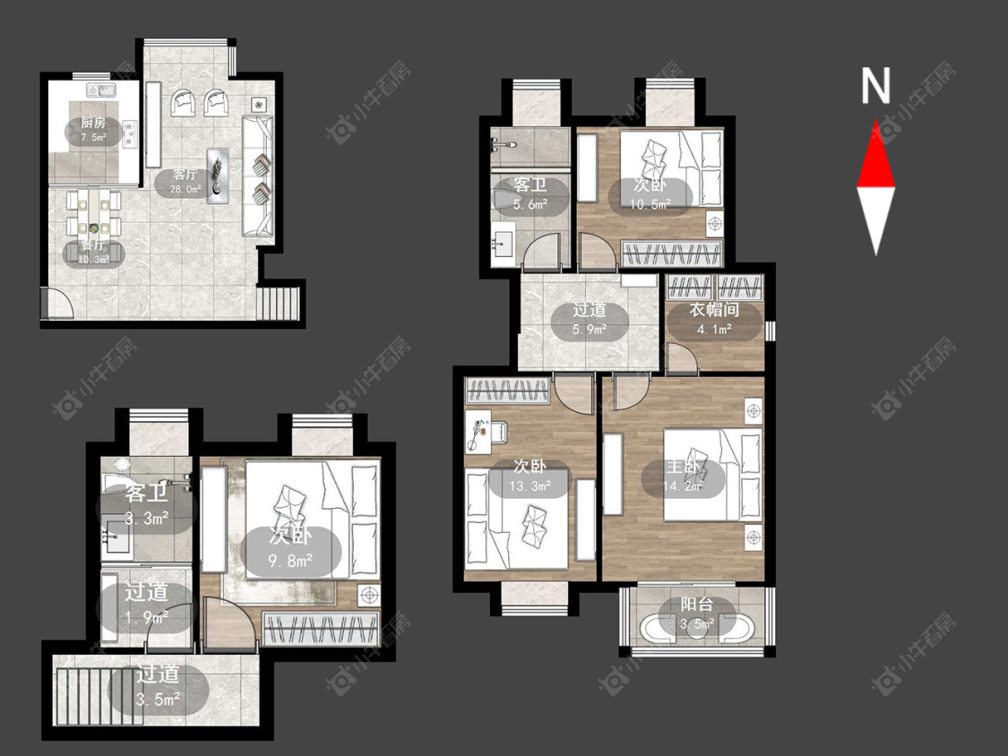 常州翡翠湾在售二手房源户型图_小牛看房