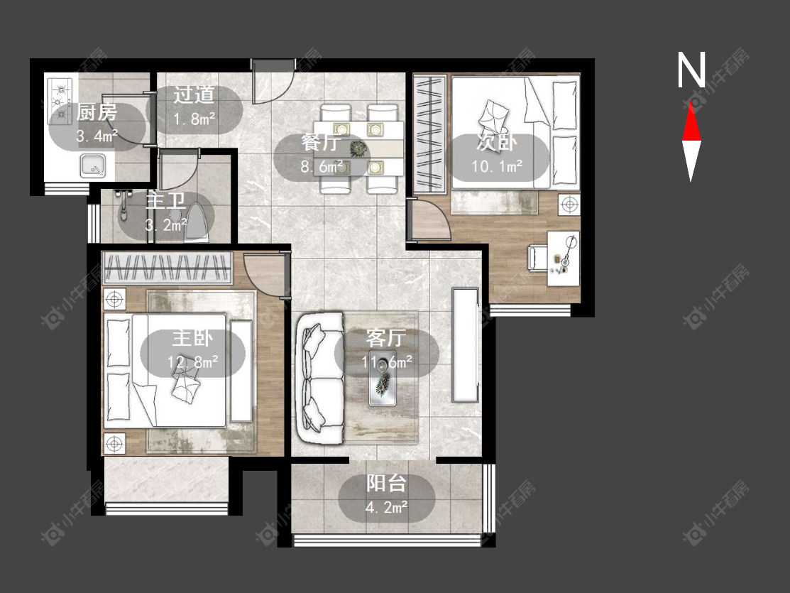常州水岸花语在售二手房源户型图_小牛看房