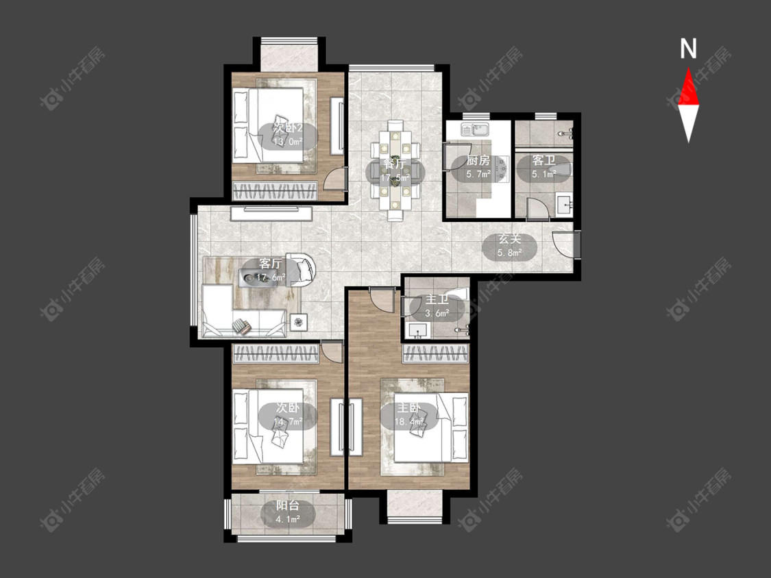 香江华廷花园房源户型图 常州香江华廷花园在售二手房源户型图_小牛看房