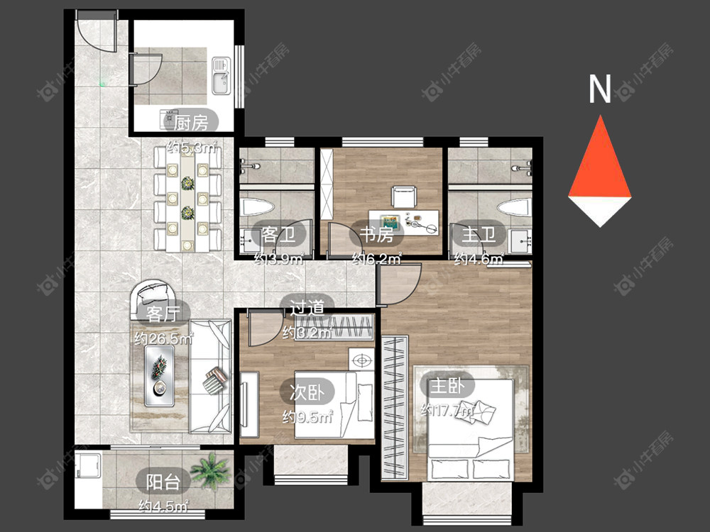 常州路劲城市主场在售二手房源户型图_小牛看房
