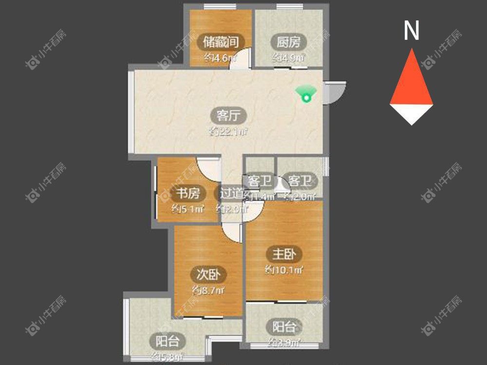 常州湖滨怡景在租房源户型图_小牛看房