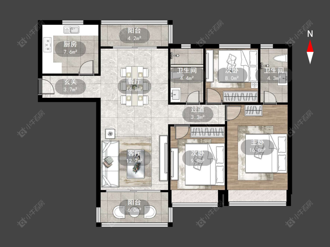 常州金坛碧桂园三期在售二手房源户型图_小牛看房