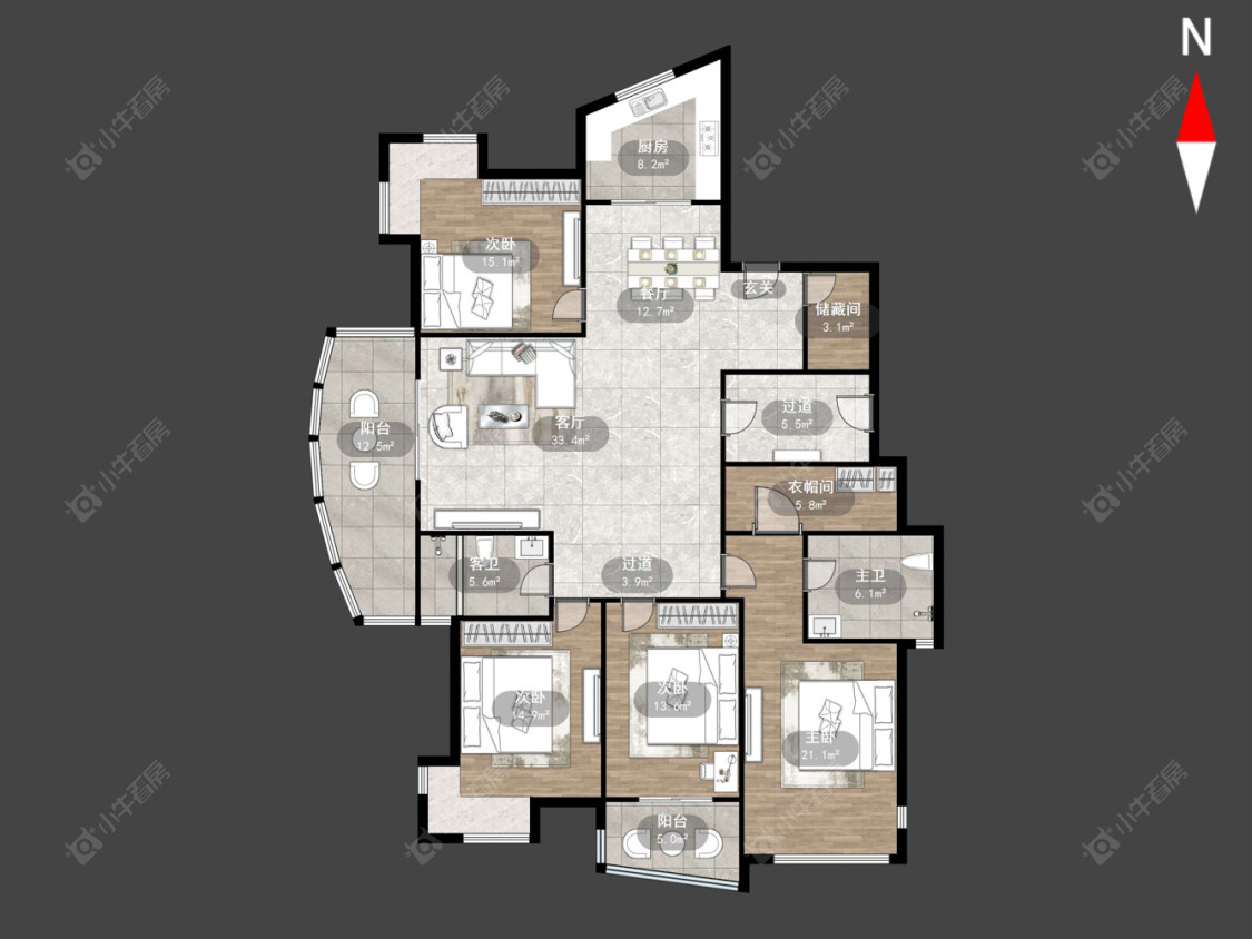 九洲新世界花苑房源户型图 常州九洲新世界花苑在售二手房源户型图_小牛看房
