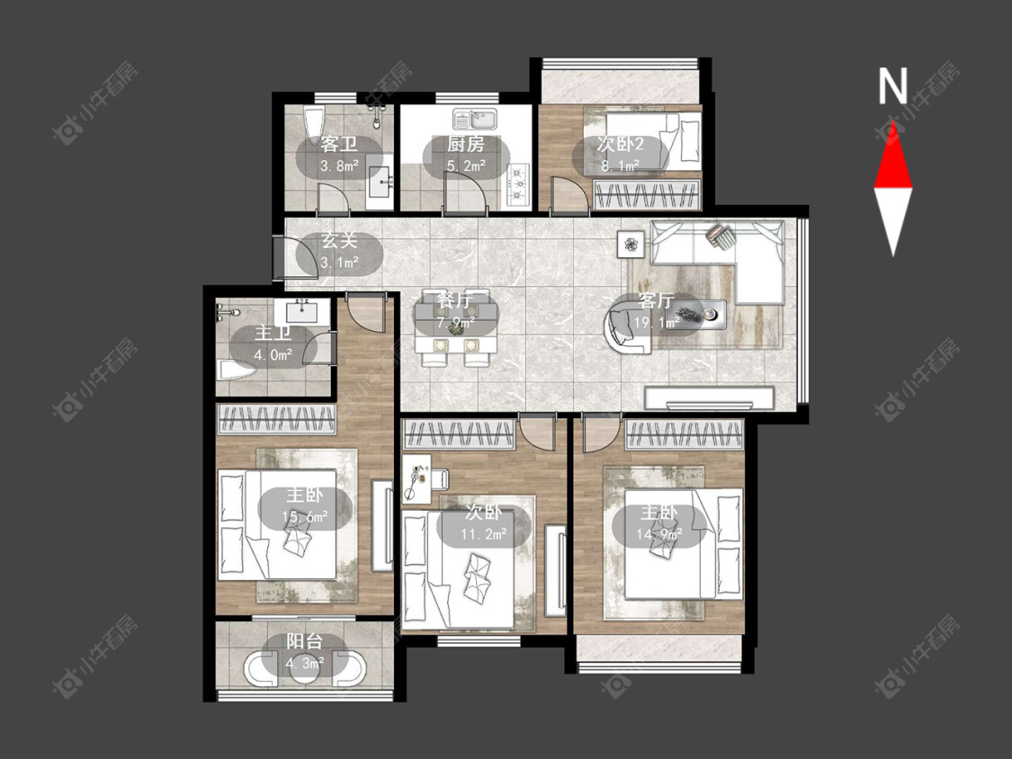 常州百馨西苑一二期在售二手房源户型图_小牛看房