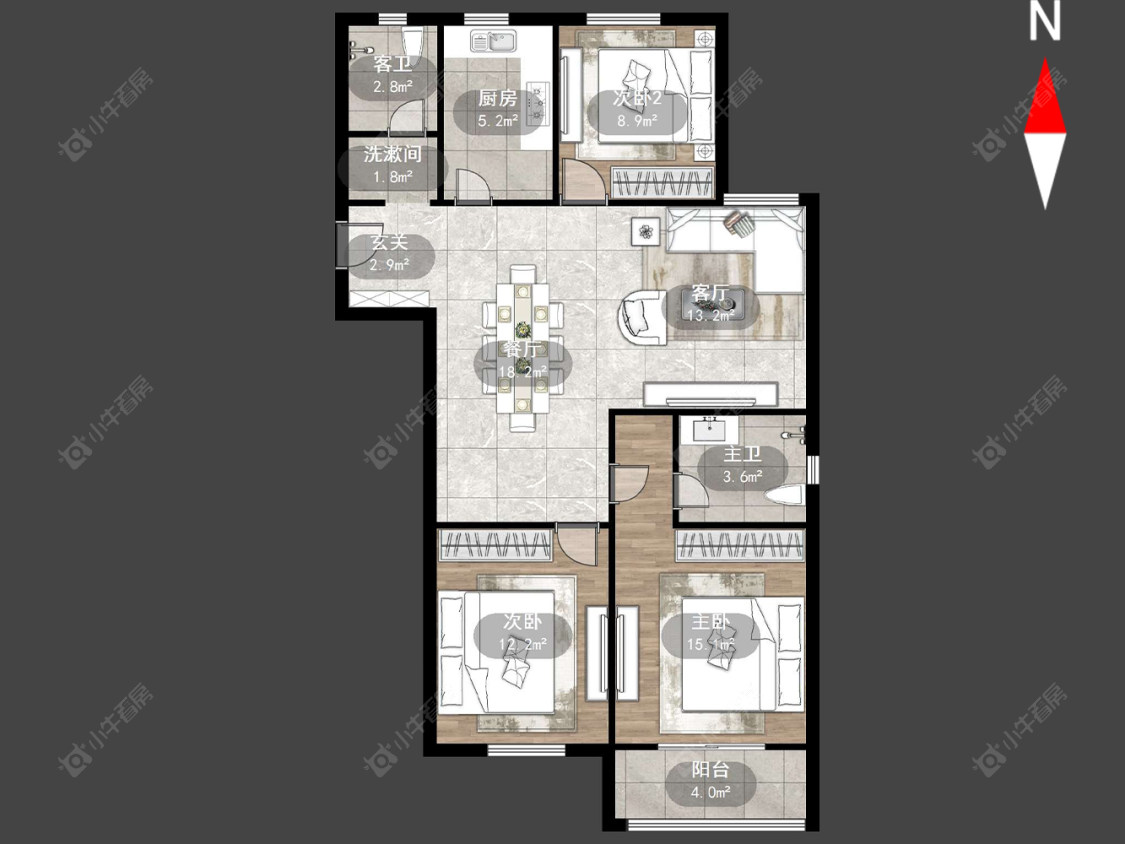 常州青洋花苑在售二手房源户型图_小牛看房