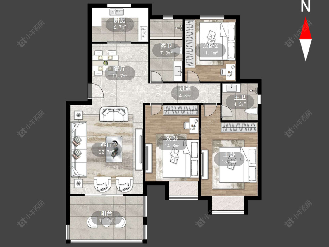 常州申达花苑在售二手房源户型图_小牛看房