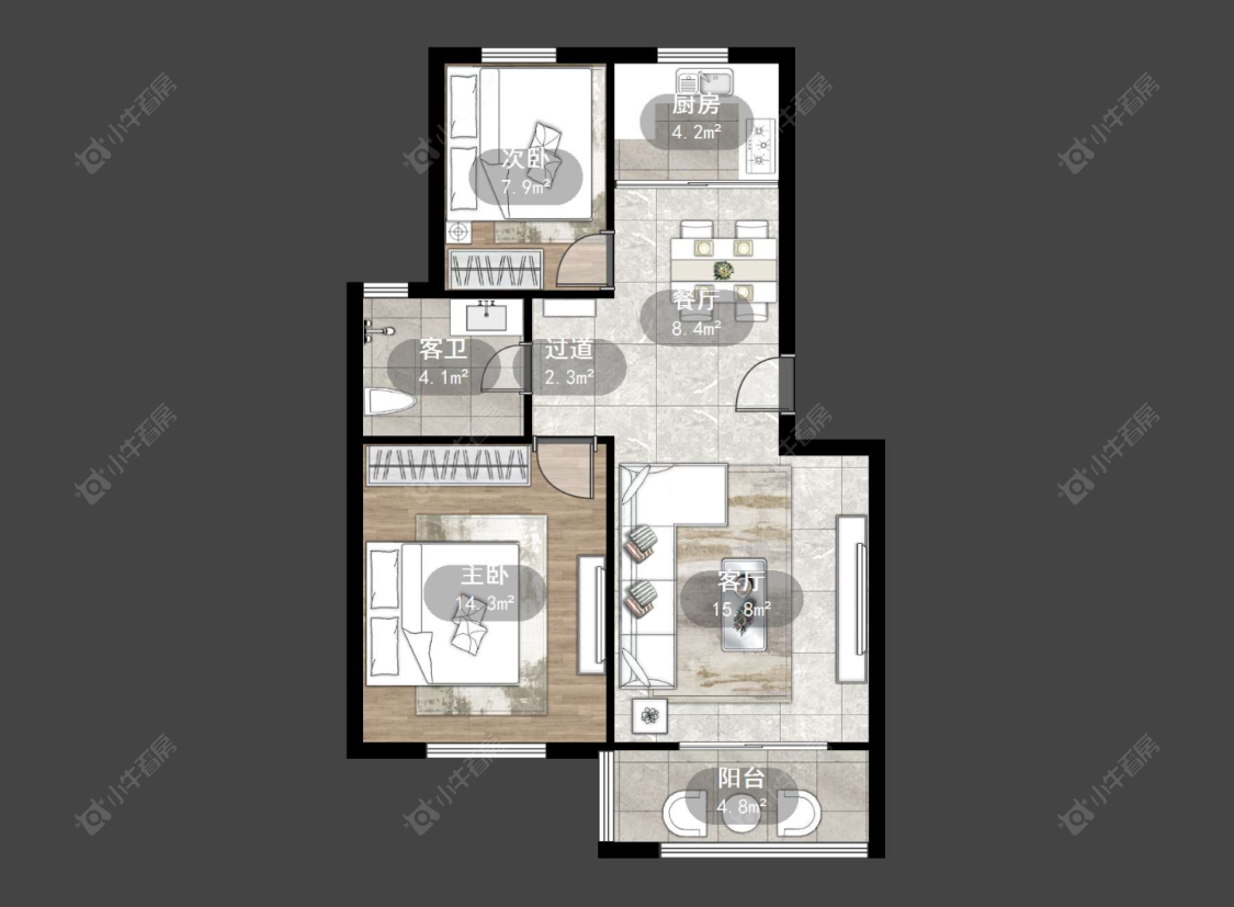 常州顺园八村北区在售二手房源户型图_小牛看房