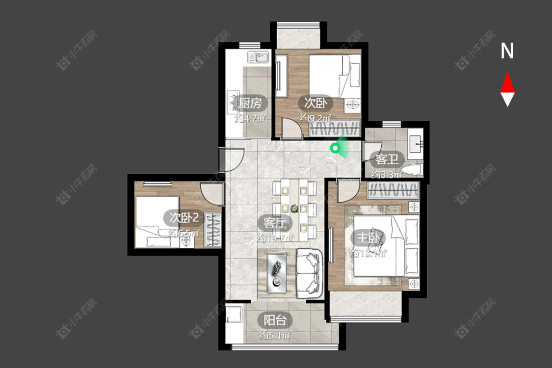 常州紫缘公寓3室2厅1卫在售二手房房源图片