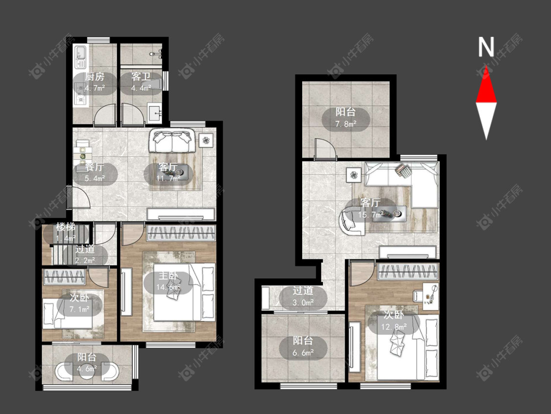 常州蓝天花园西区在售二手房源户型图_小牛看房