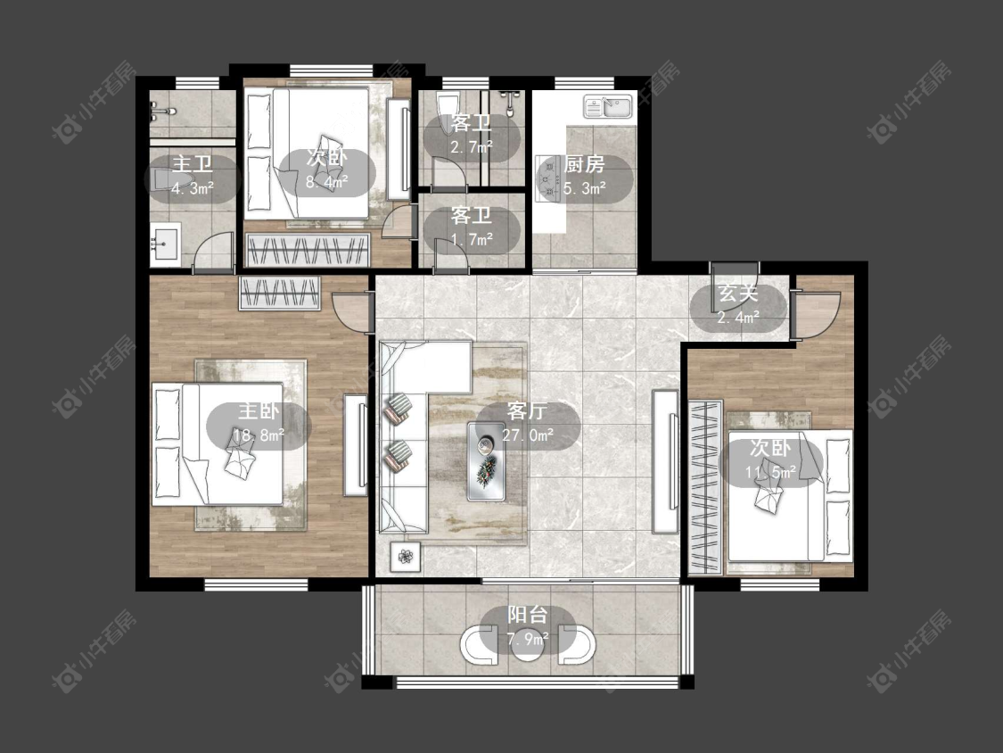 丹阳悦河印象在售二手房源户型图_小牛看房