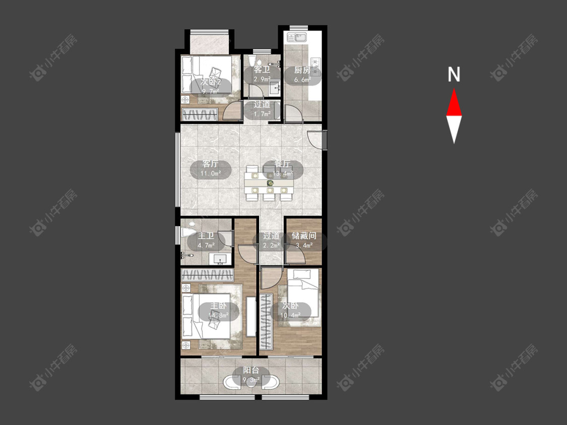常州新城黑牡丹·世纪之光在售二手房源户型图_小牛看房