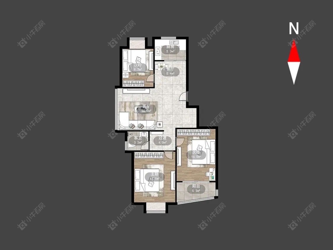 常州聚博花园在租房源室内图_小牛看房