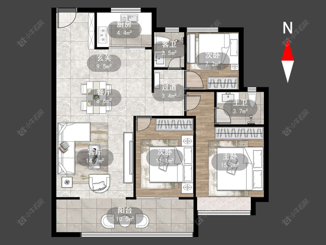 常州旭辉都会江来在售二手房源户型图_小牛看房