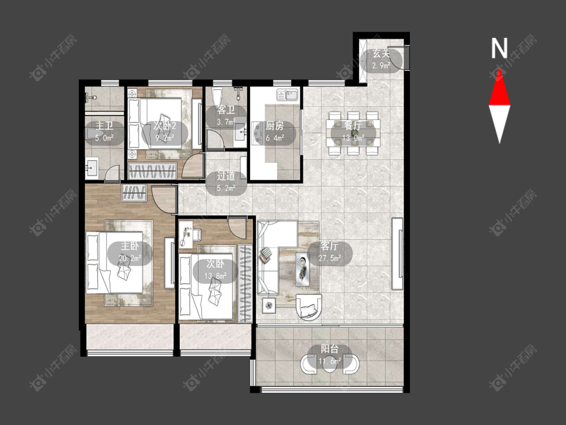 风华瓴著房源户型图 常州风华瓴著在售二手房源户型图_小牛看房