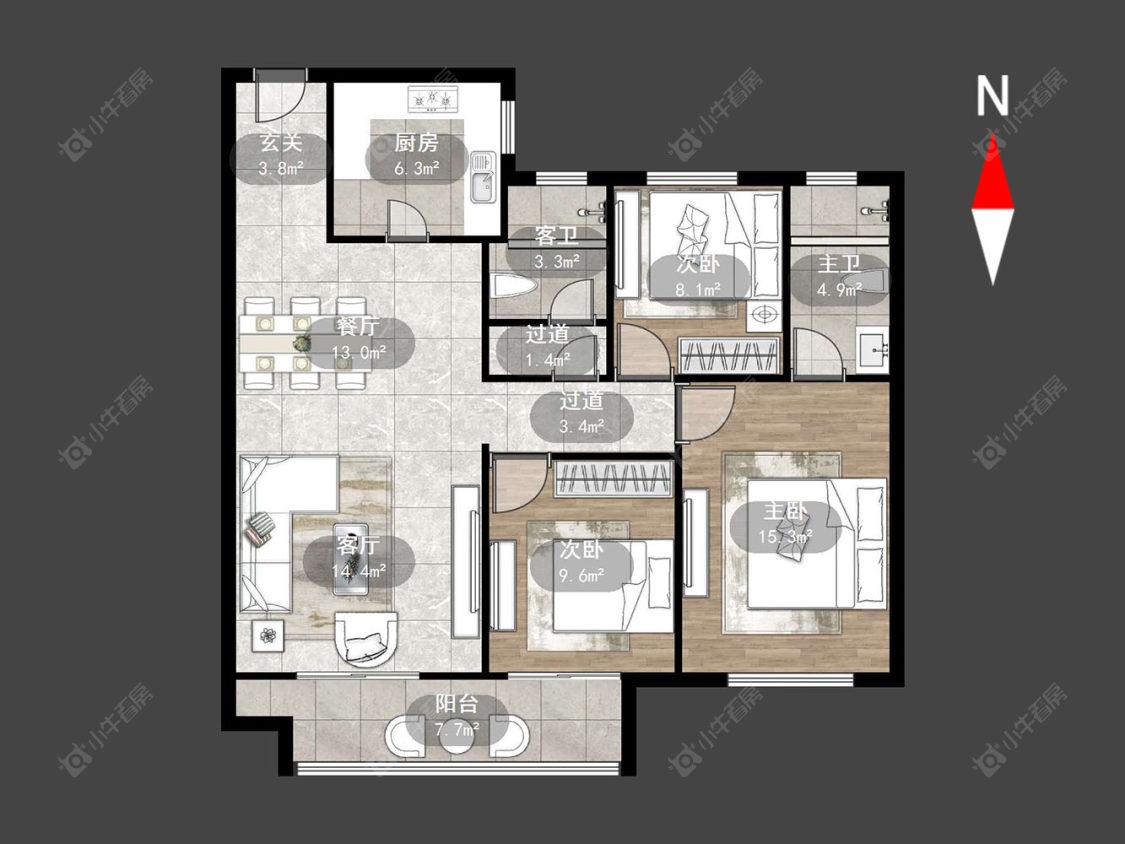 常州观湖名轩在售二手房源户型图_小牛看房