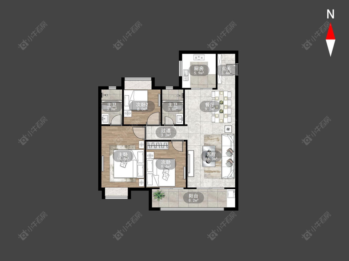 常州桃李东方在售二手房源户型图_小牛看房