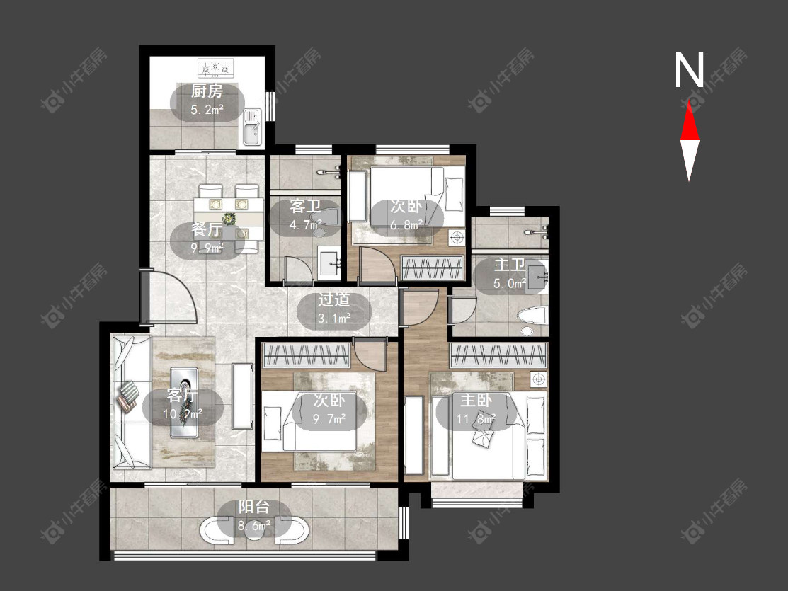 常州龙运天城在售二手房源户型图_小牛看房
