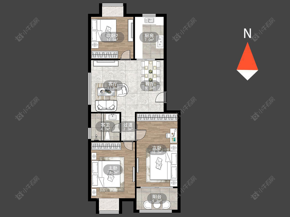 常州芳草园在售二手房源户型图_小牛看房