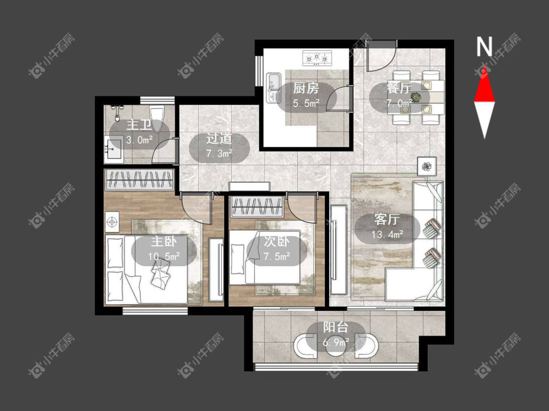 常州观湖名轩在租房源户型图_小牛看房
