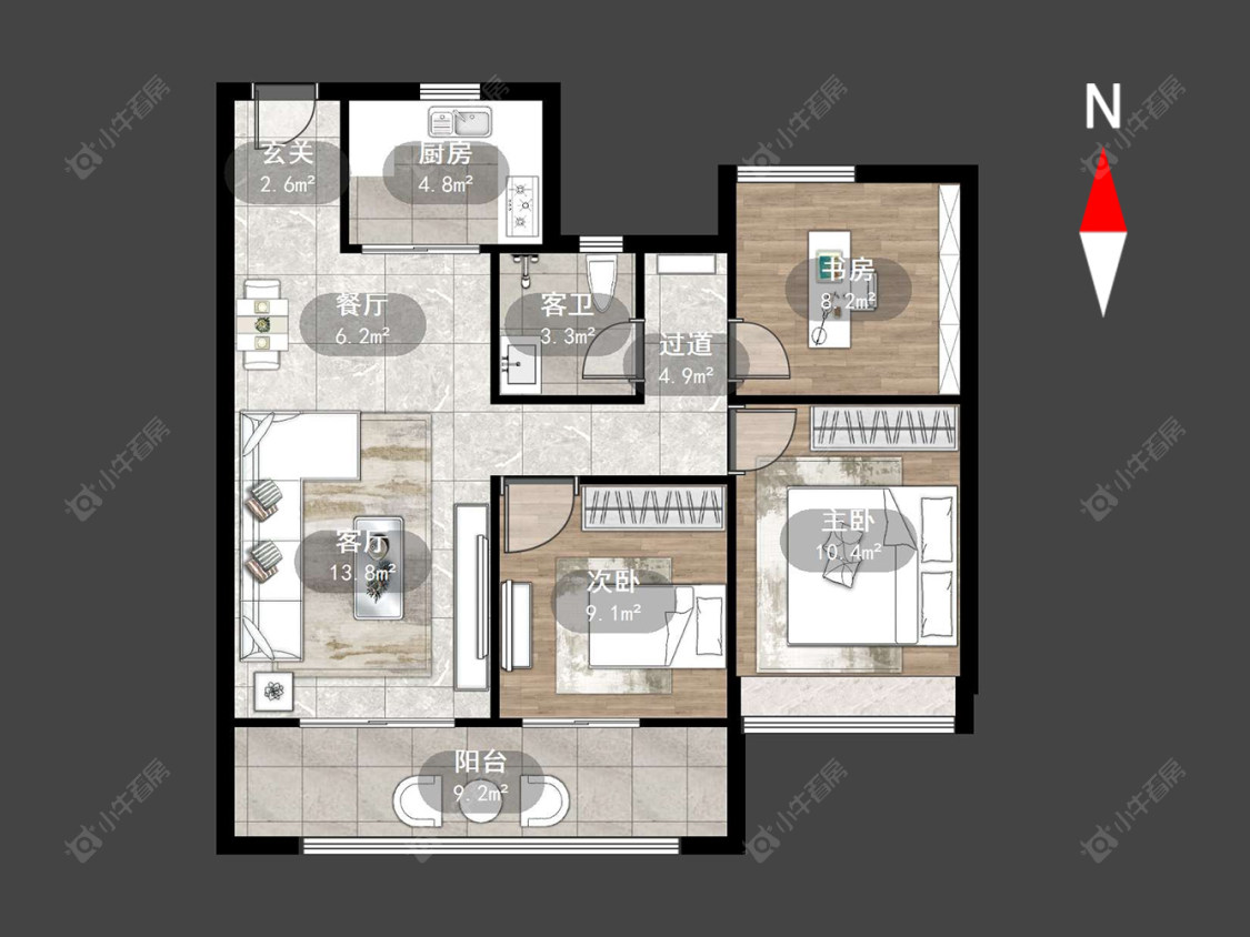 中梁金科启宸房源户型图 常州中梁金科启宸在售二手房源户型图_小牛看房