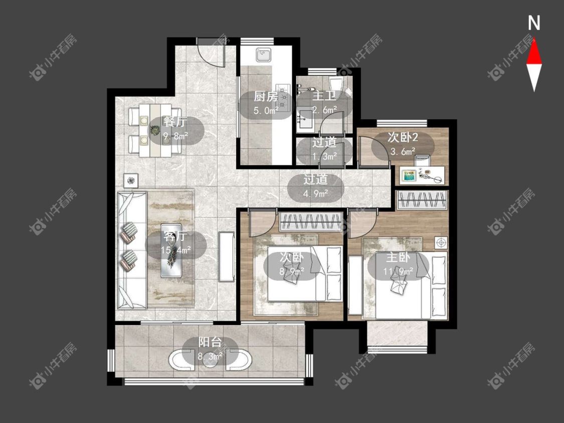 中南红玺台房源户型图 常州中南红玺台在租房源户型图_小牛看房