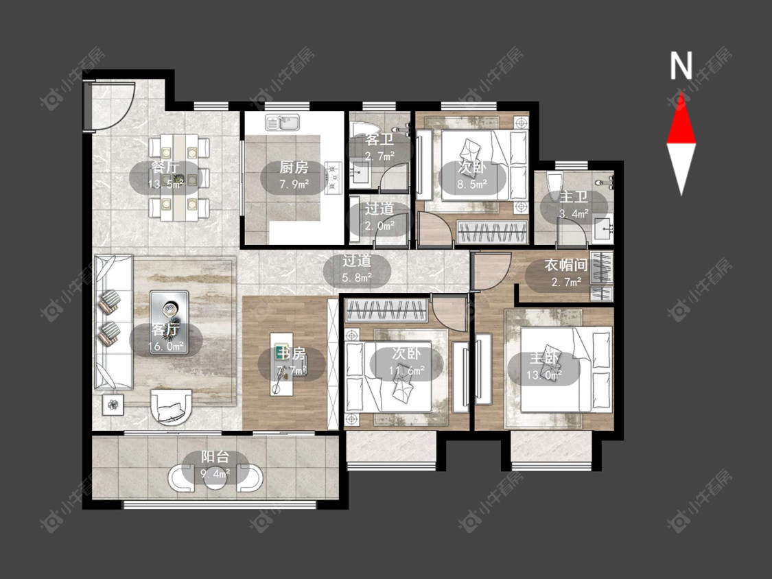 常州白云新城文华园在售二手房源户型图_小牛看房