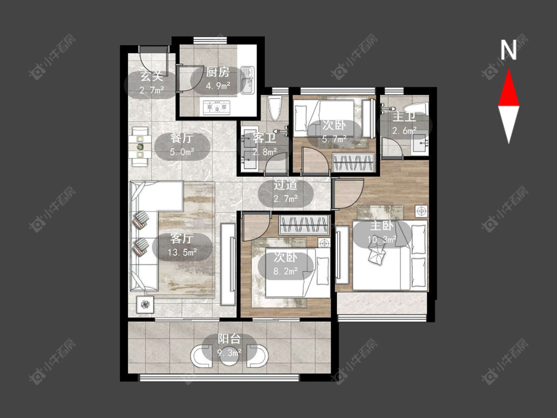 常州三盛璞悦湾在售二手房源户型图_小牛看房