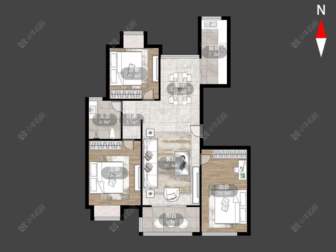 金色新城西区房源户型图 常州金色新城西区在售二手房源户型图_小牛看房