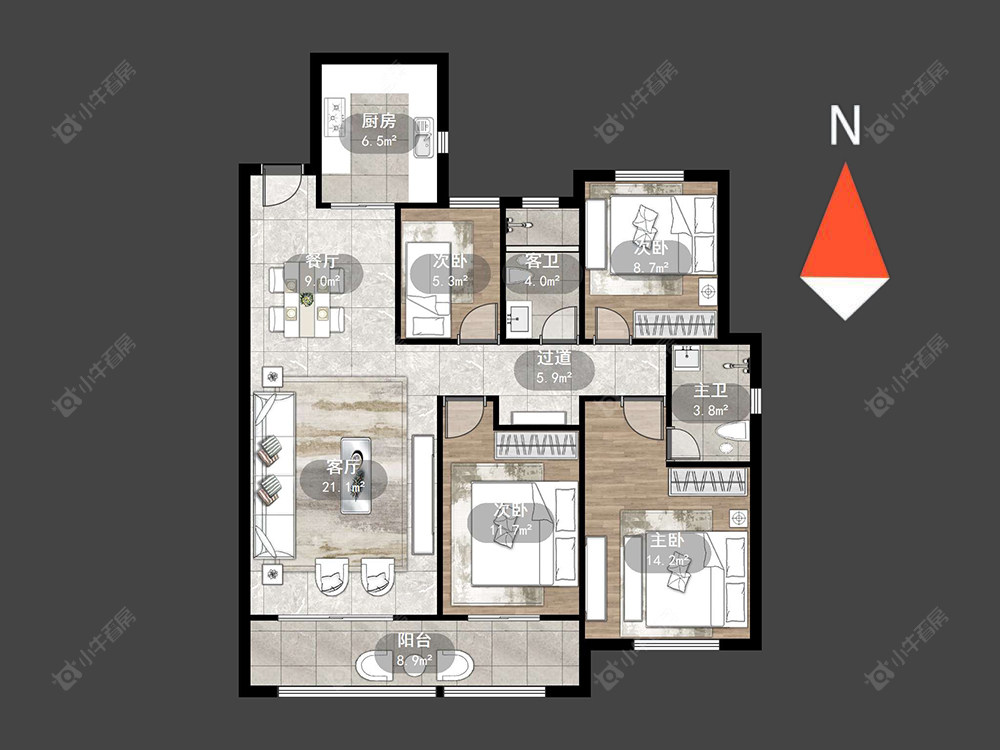 新城金樾房源户型图 常州新城金樾在售二手房源户型图_小牛看房