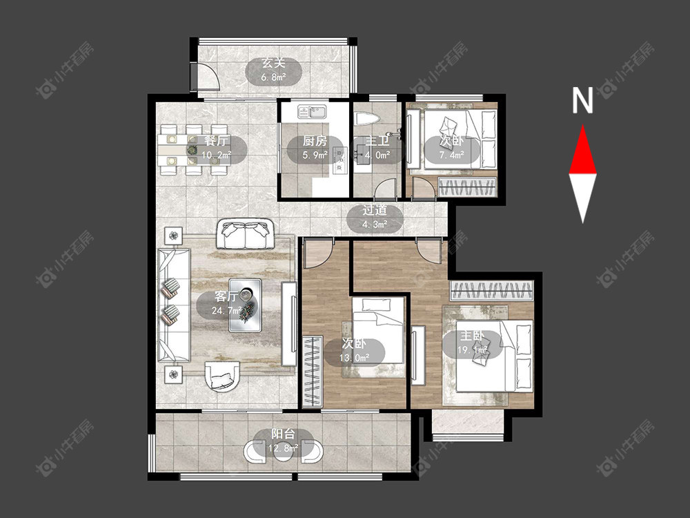 常州星河丹堤八区在售二手房源户型图_小牛看房