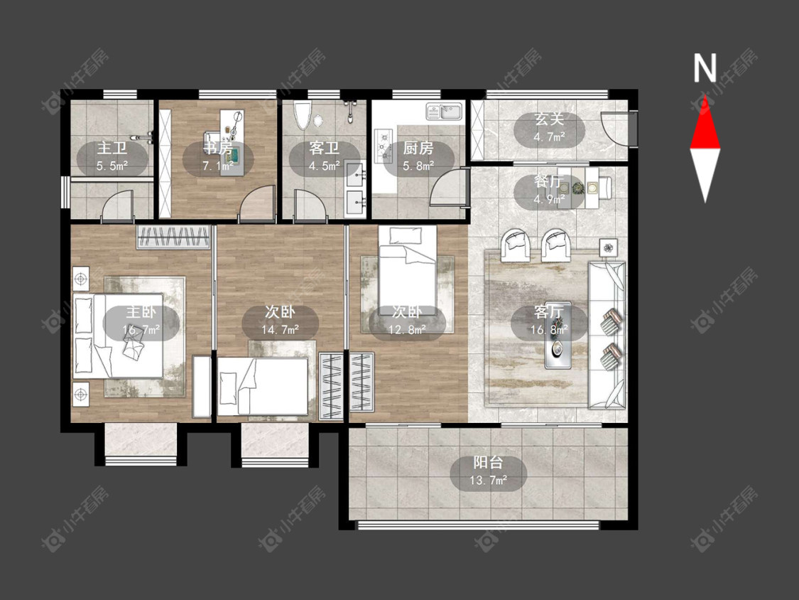 常州路劲城市印象在售二手房源户型图_小牛看房